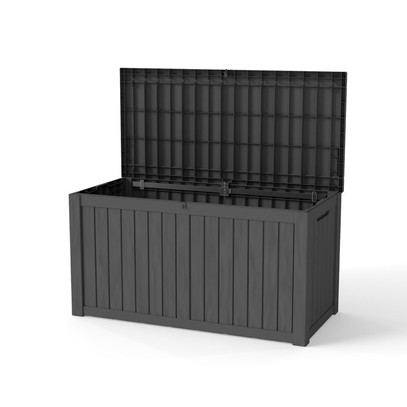 Boîte de rangement verrouillable en résine résistante à l'eau Yardgrace 190 gallons, Noir