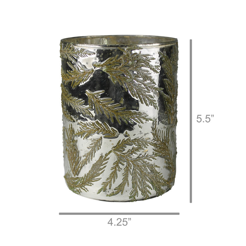 5.5'' H Mercury Glass Tabletop Hurricane