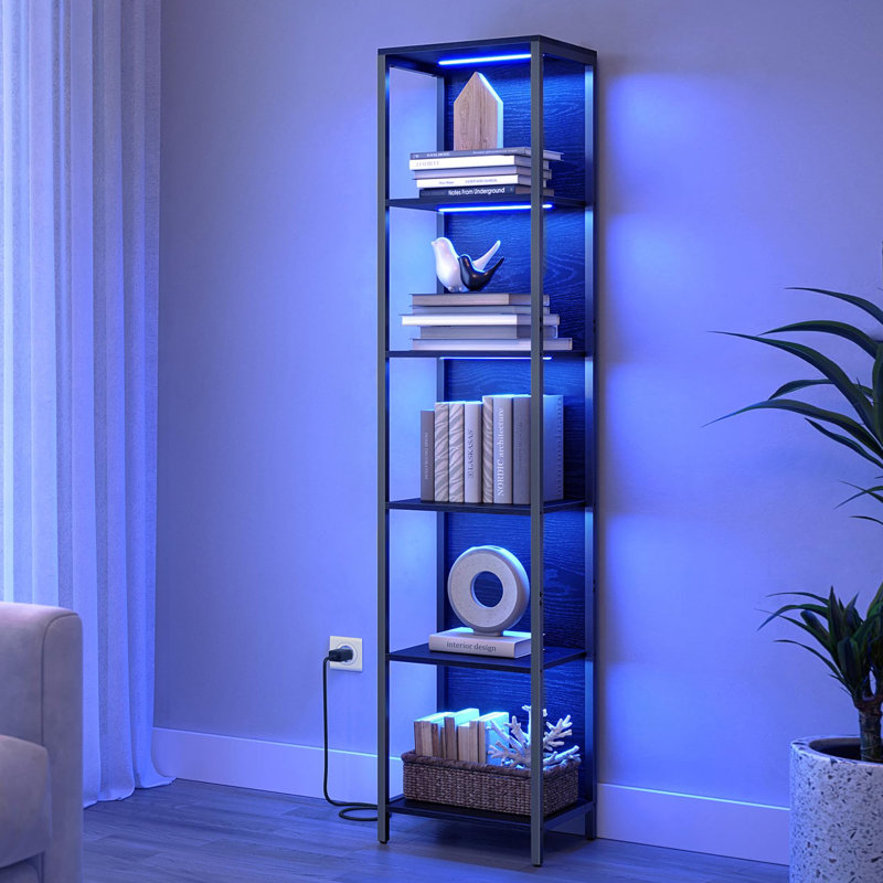 178.6cm H Metal Standard Bookcase, (5 Shelves) 178.60"H x 40"W x 30.30"D
