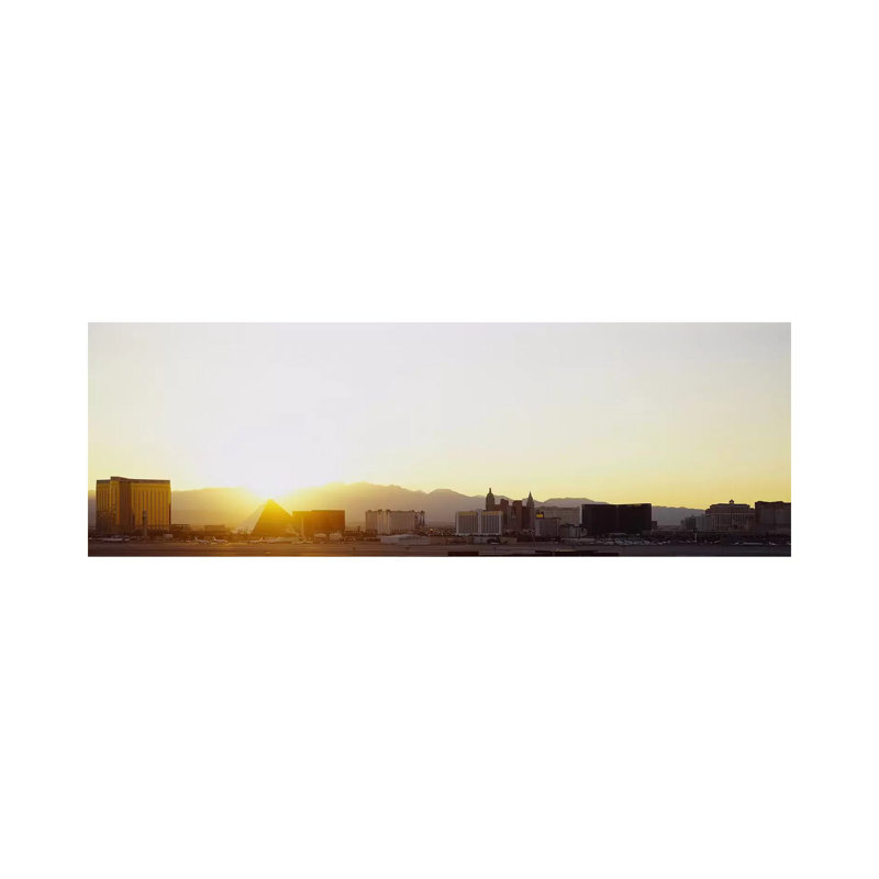 Sunrise Over A City, Las Vegas, Nevada, USA by Panoramic Images - Wrapped Canvas Panoramic Print