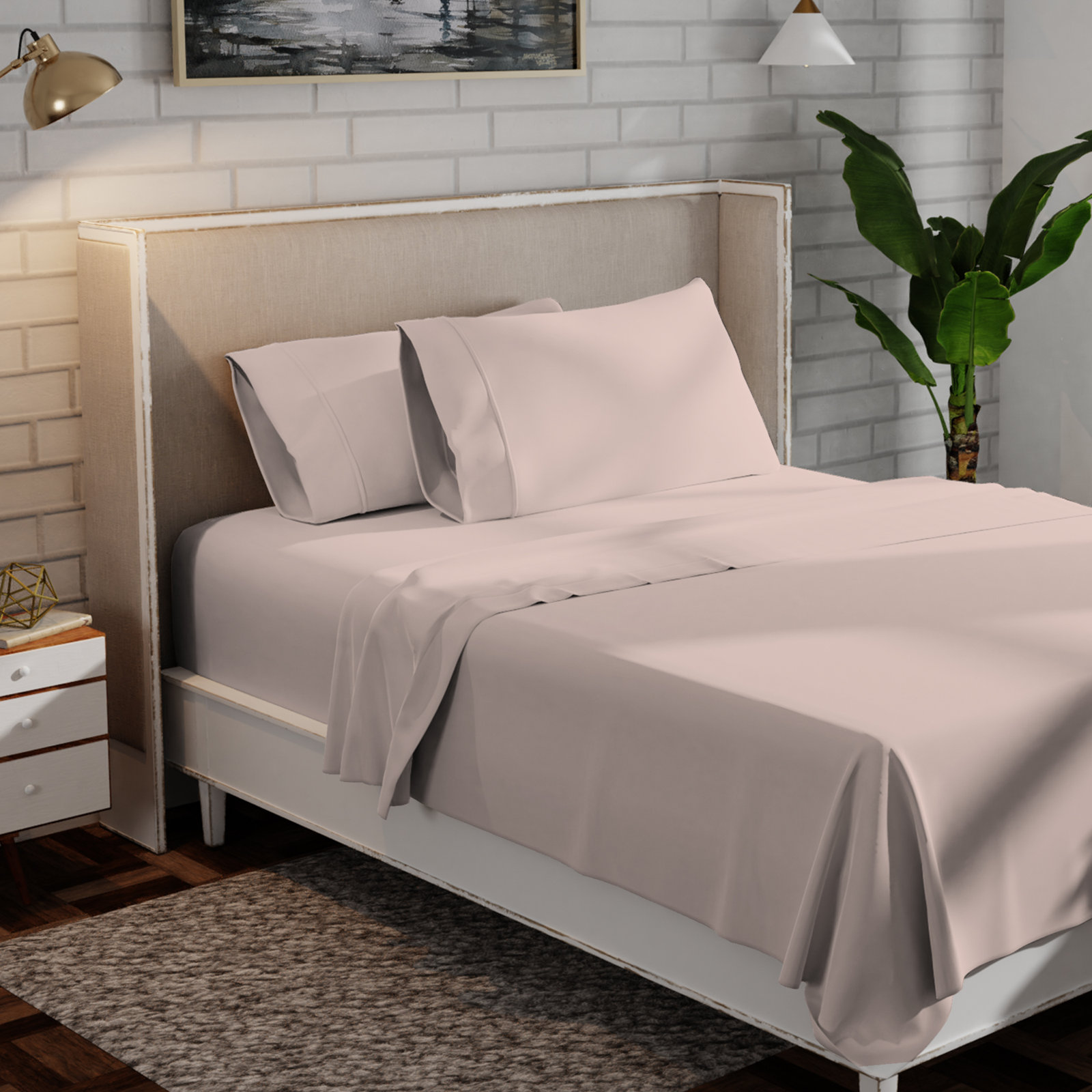 Adelaja Organic Cotton Sheet Set - Sleep by Wayfair™, Twin, Pale Pink
