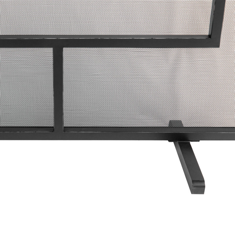 Chelsea Steel Fireplace Screen, Flat Black