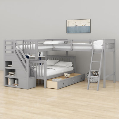 L-Shaped Bunk Bed