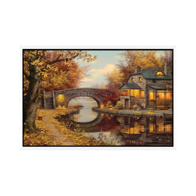 Tranquility by Evgeny Lushpin - Painting on Canvas, 66.04 cm H x 45.72 cm W, White Framed Canvas
