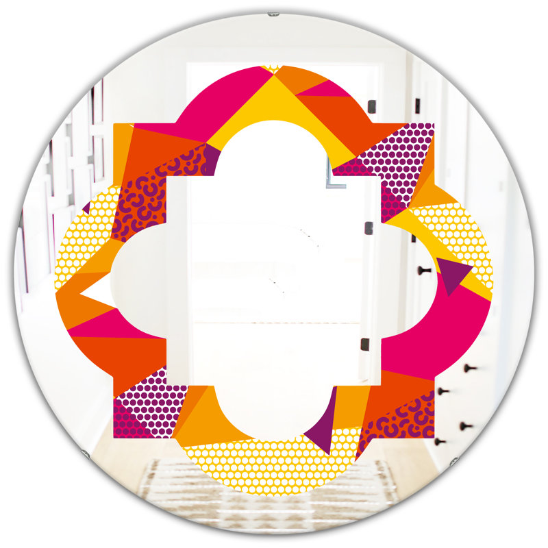Miroir mural sans cadre abstrait géométrique III, 23,6 po x 23,6 po