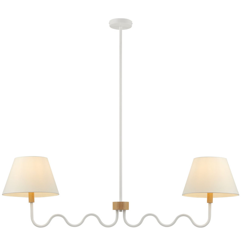 Luminaire suspendu 2 lumières Sunlit Squiggle, Naturel / blanc