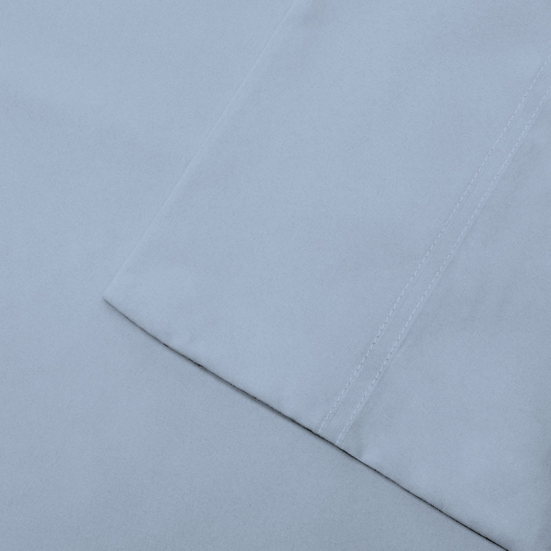 Ultra-Soft & Silky 800TC Rich Cotton-Blend Wrinkle-Resistant Sheet Set, Light Blue, Full Sheet Set with 2 Pillowcases
