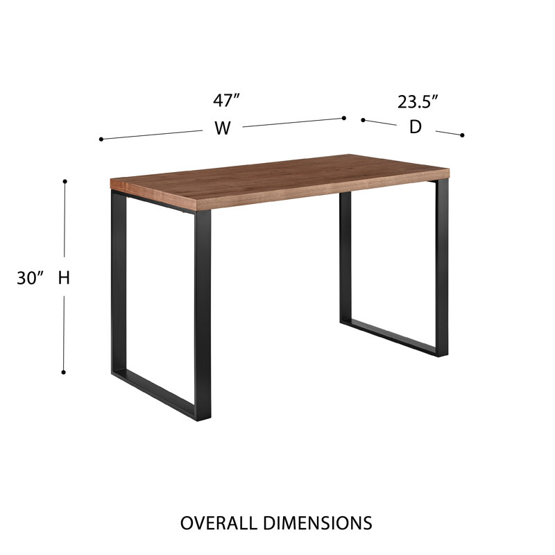 Malmesbury Metal Base Writing Desk, Walnut/Black
