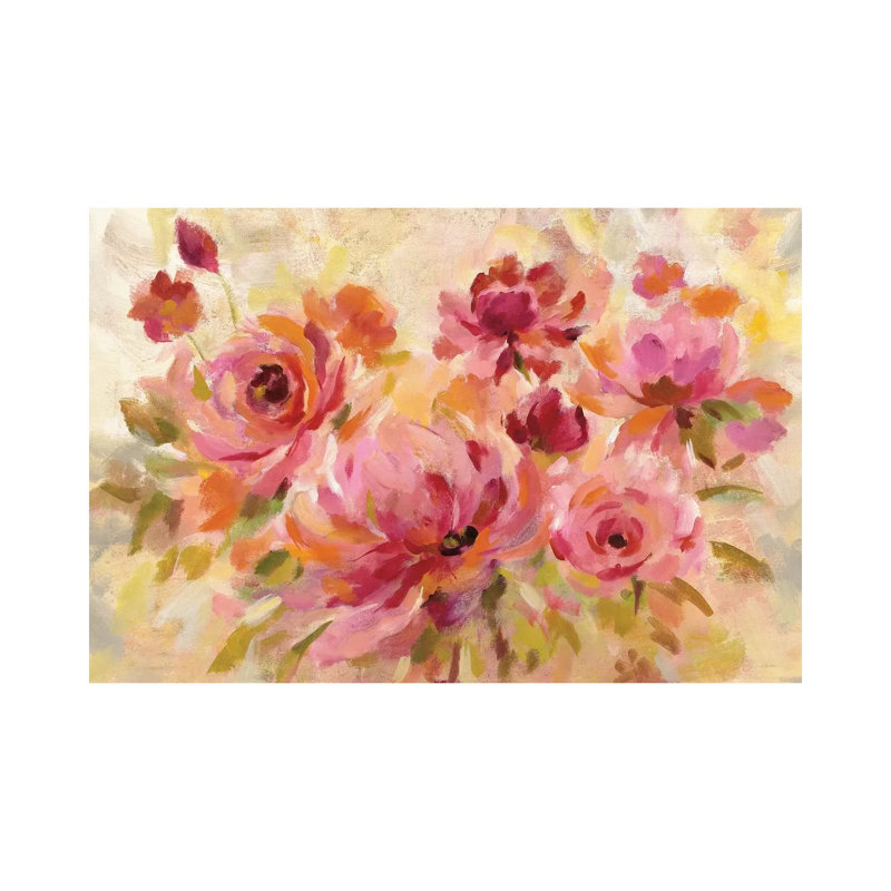 Romantic Bouquet Crop by Silvia Vassileva - Wrapped Canvas Painting, 152.5 cm H x 101.5 cm W