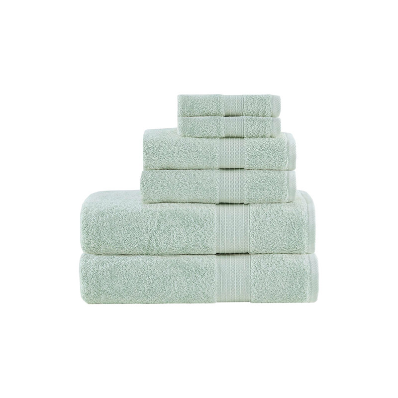 6 Piece Organic Cotton Towel Set, Seafoam