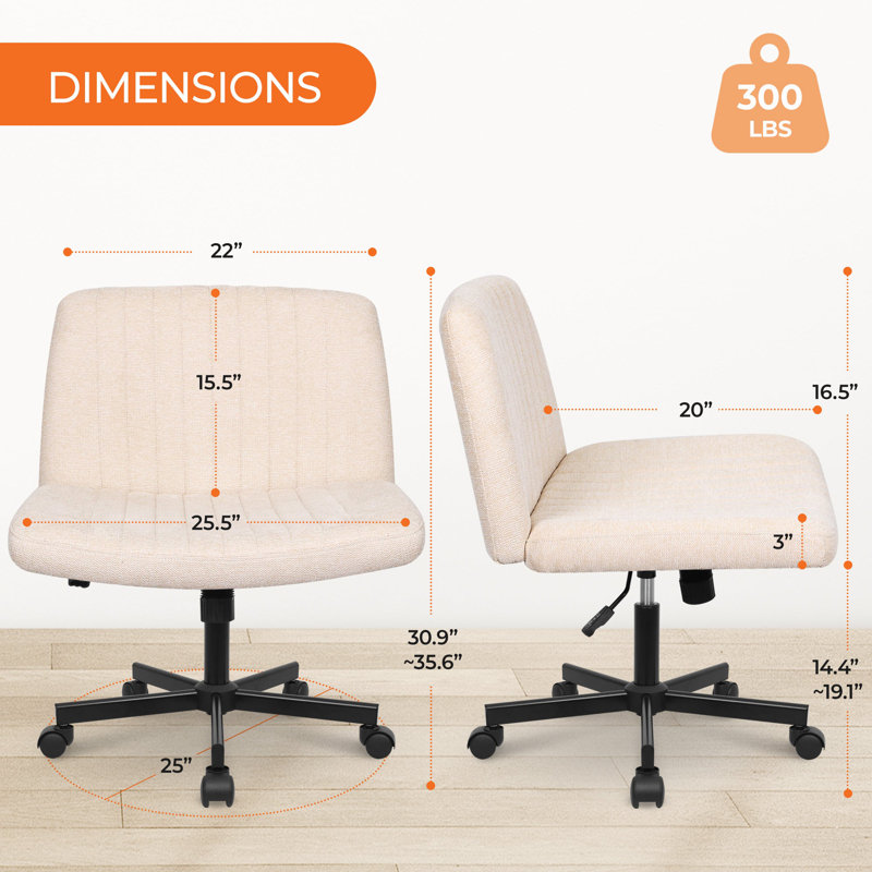 Keyri Criss Cross Office Desk Chair With Wheels