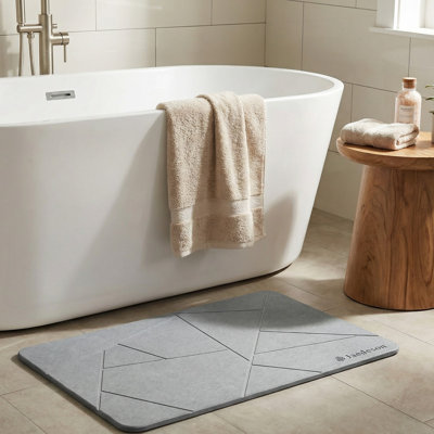 15.4 In. X 23.6 In. Diatomaceous Earth Bathroom Mat, Super Absorbent Quick Drying Bathroom Floor Mat