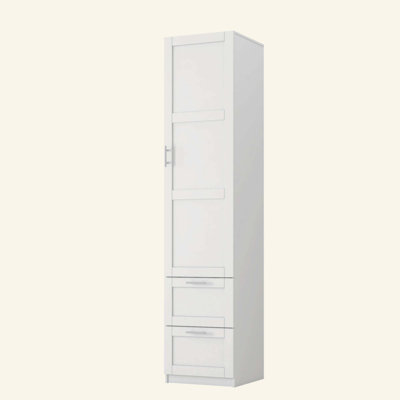 Garde-manger standard, armoire haute, armoire autoportante avec une porte et deux tiroirs pour la cuisine et la salle à manger