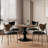 Walnut&Black Round Solid Wood Dining table-1584691828