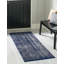 Tapis uni / rayé couleur bleu-ivoire Liabah-1405033554