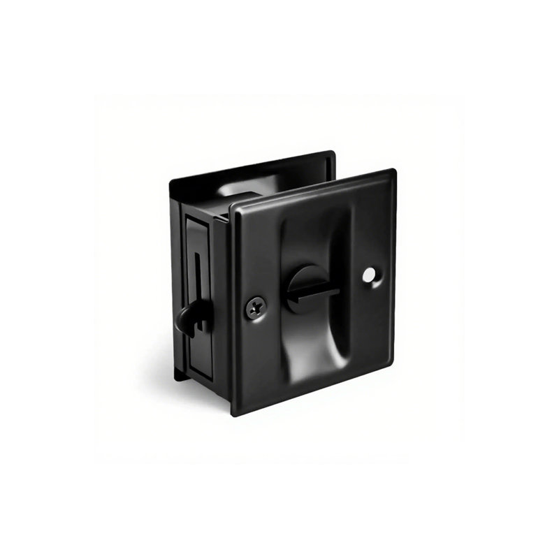 Contemporary Privacy Pocket Door Hardware, Black
