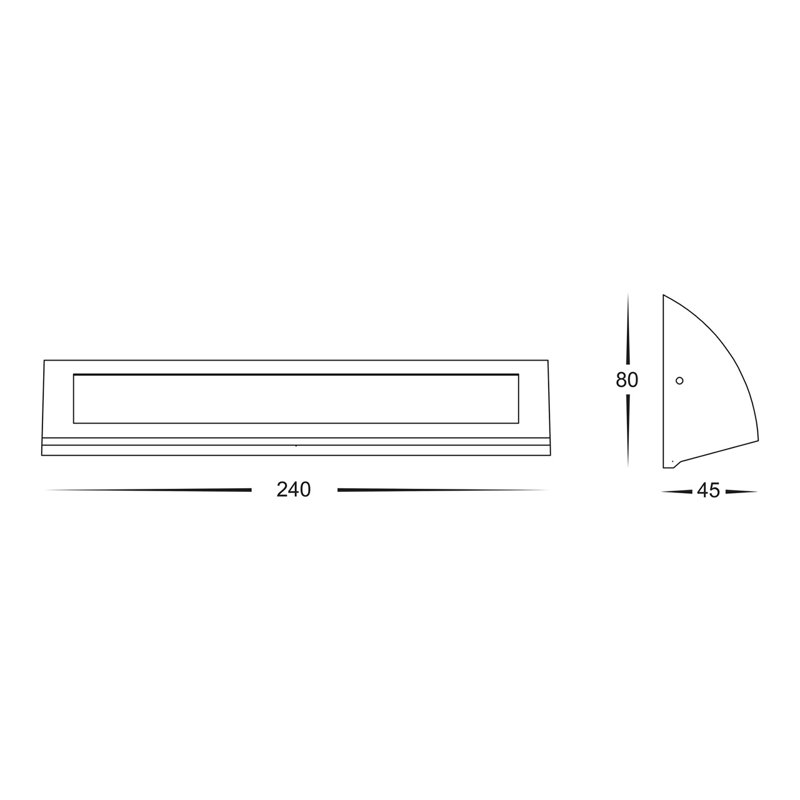 Eringate Integrated LED Outdoor Flush Mount, Grey, 8cm H x 24cm W x 4.5cm D