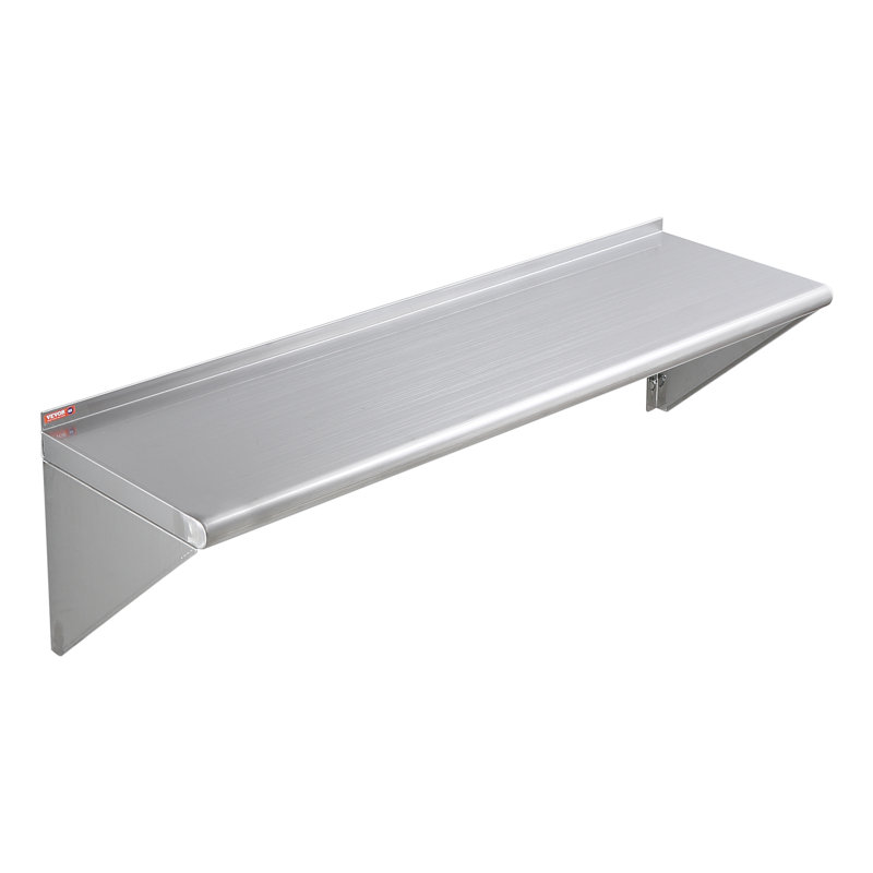 Stainless Steel Wall Mounted Kitchen Shelf with Brackets