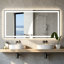 Miroir de salle de bain 72 "x 36" à DEL avec antibuée et capteur tactile - Miroir mural moderne sans cadre pour meuble-lavabo, salle de douche ou vestiaire