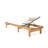 White Mesh Chaise Lounge For Poolside - Wood Framework Relax In Patio With And