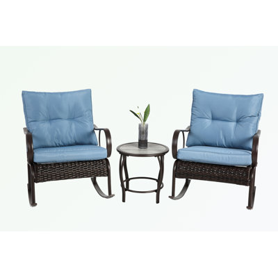 Ensemble de meubles de patio 3 pièces avec table basse
