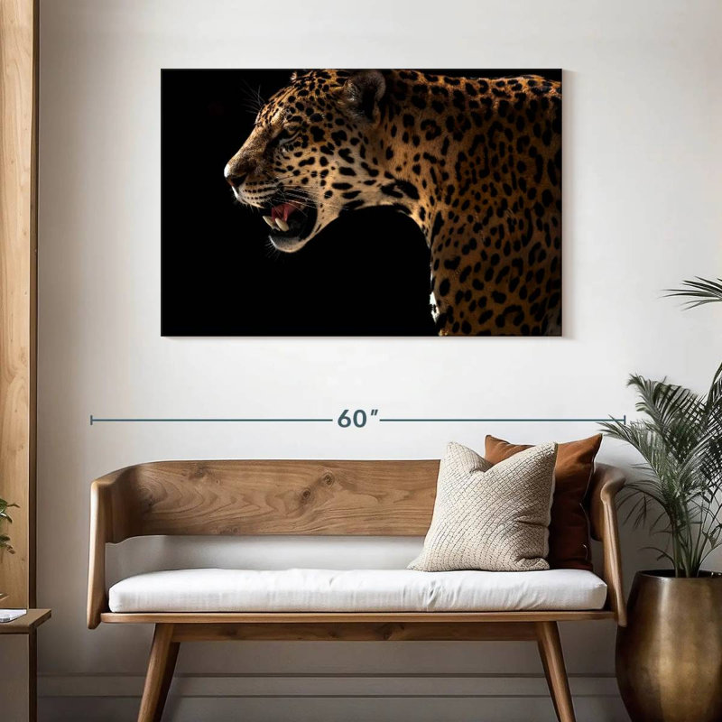 Brampt Midnight Leopard Hunt, 30" H x 45" W