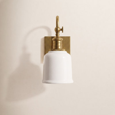 Single Light Glass Dimmable Armed Sconce