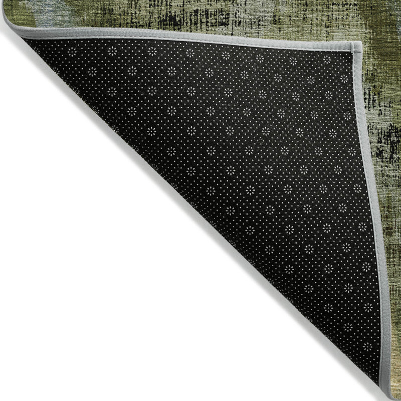 Tapis intérieur lavable abstrait doré 3 pi x 5 pi