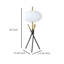 Lampe de table Azy, abat-jour blanc givré, base trépied, or noir, 30 po