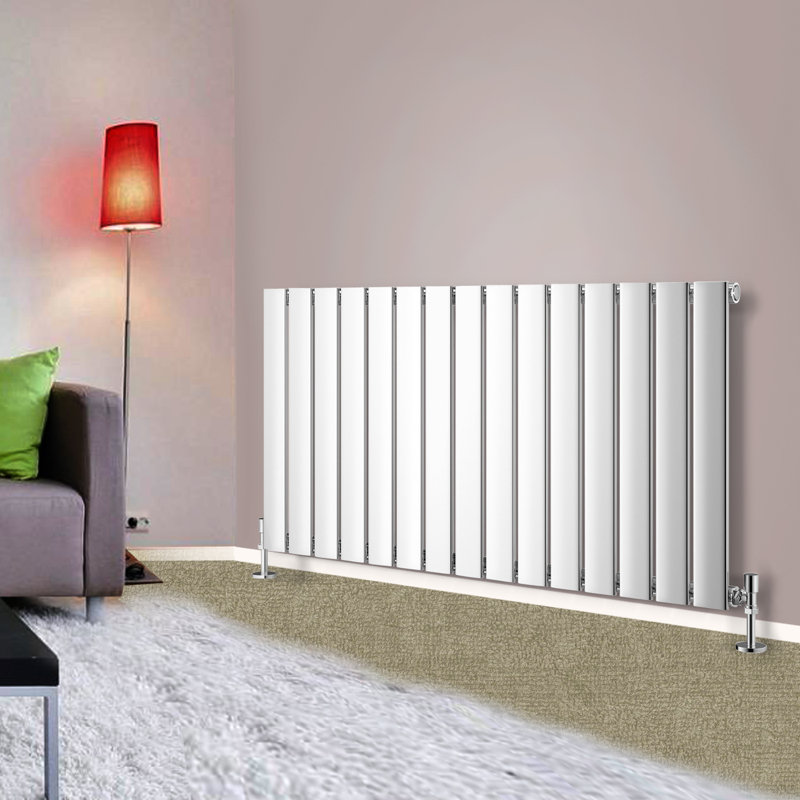 Shonta Horizontal Single Flat Panel Radiator, 60cm H x 115.6cm W, Chrome
