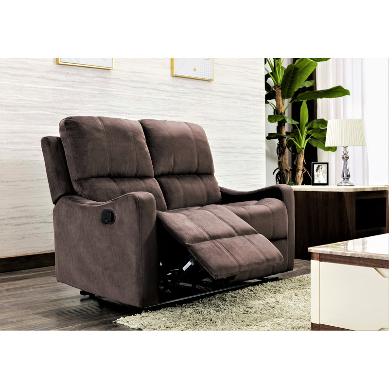 Aurik 51.9'' Upholstered Reclining Loveseat, Brown