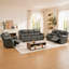  Ensemble de salon inclinable manuel 3 pièces avec haut-parleurs Bluetooth, porte-gobelets et console de rangement Adwin-396479696
