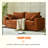 Alcantara 3-Seater 79.5'' Modern Upholstered Sofa with Square Armrests and 2 Throw Pillows-2137116828