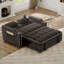 Canapé-lit en velours: fauteuil inclinable coulissant, siège double, poches latérales, port USB, support pour téléphone pivotant, cendrier, dossier réglable