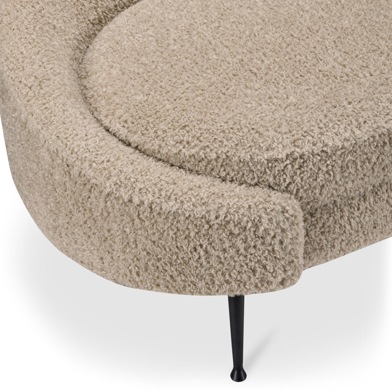 ABIGAIL CHAISE BLUE, Toast Faux Shearling