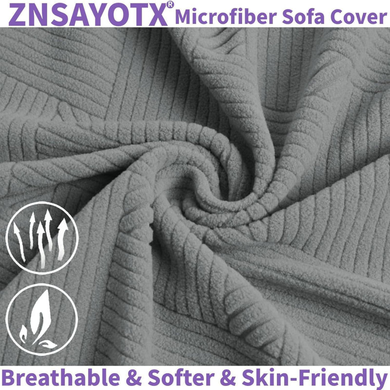 Housse pour causeuse à coussins carrés/rectangulaires, Mélange de polyester gris clair