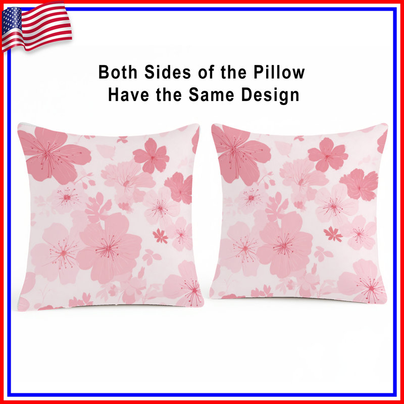 Coussin Cherry Blossom, 16 po x 16 po