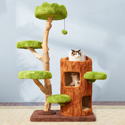 3 Tiers Cat Tree with Condons,Perch,Scratching Posts