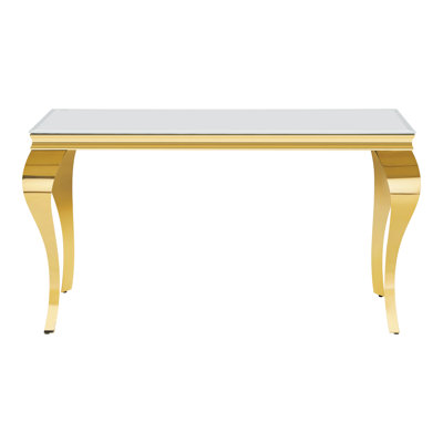 Edelburg Beveled Tempered Glass Top Side Table