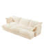 2 avec 3 repose-pieds, velours côtelé crème pour salon confortable 3
