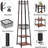 Metal Coat Rack with 8 Hooks, Storage Shelves & Basket for Entryway or Hallway-500112900