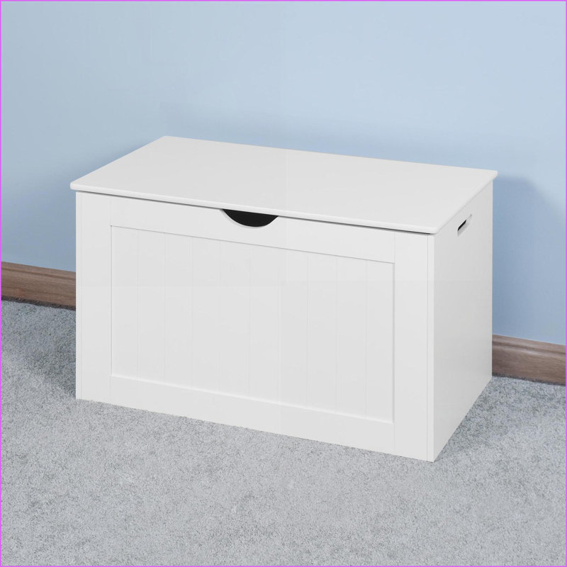 Storage Bench Lift-Top with Safety Hinges, Off-White | Entryway | MDF