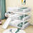 Full Over Full Over Full Triple Bed,Wood Bed with Built-in Ladder and Slide-1428379415