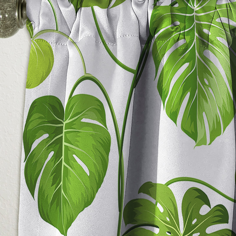 Panneau de rideau simple occultant tropical Mid-Century, L 52 po x L 84 po