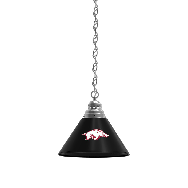 1 - Light Single Pendant, Chrome, Arkansas Razorbacks