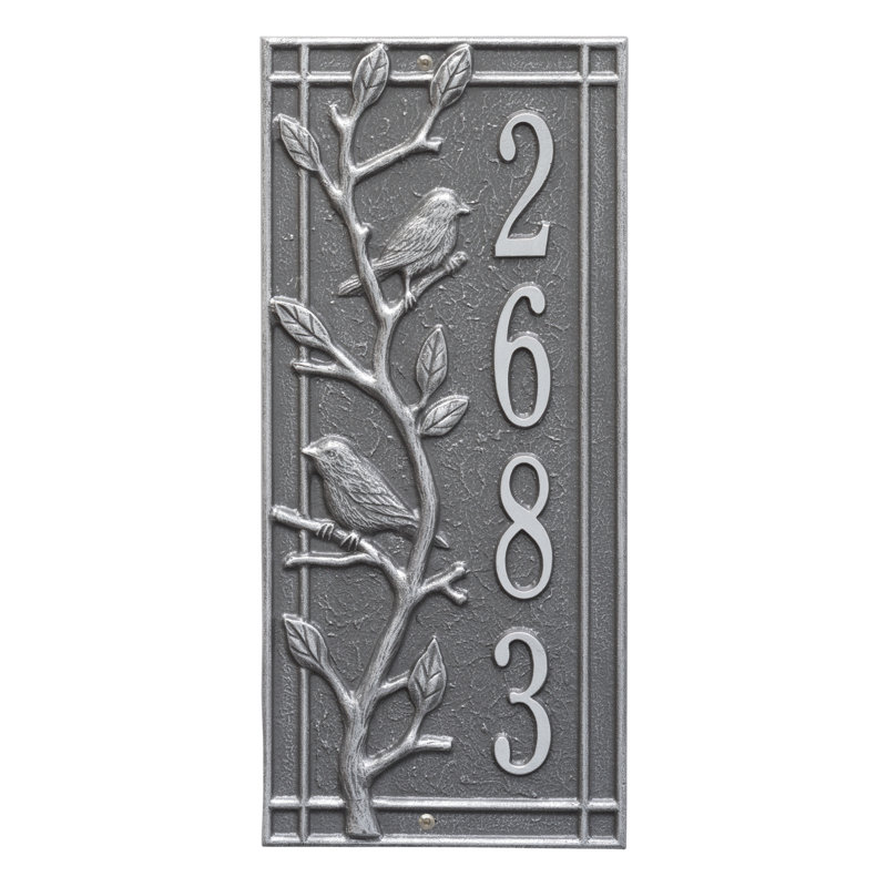 Woodridge Personalized Standard 1-Line Wall Address Plaque, Bronze/Gold, Yes