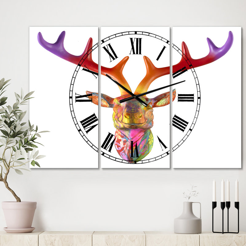Horloge murale arc-en-ciel à 3 panneaux Rainbow