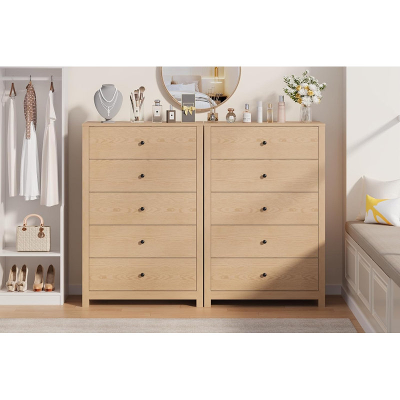 Commode 5 tiroirs en bois Modern