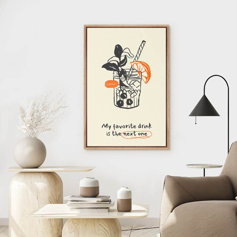 «My Favorite Cocktail is the Next One», affiche, affiche de cuisine murale, impression de charrettes de bar, Naturel