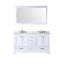 Meuble-lavabo blanc 60 po X P 22 po D, dessus en marbre de Carrare, ensemble de robinet et Miroir